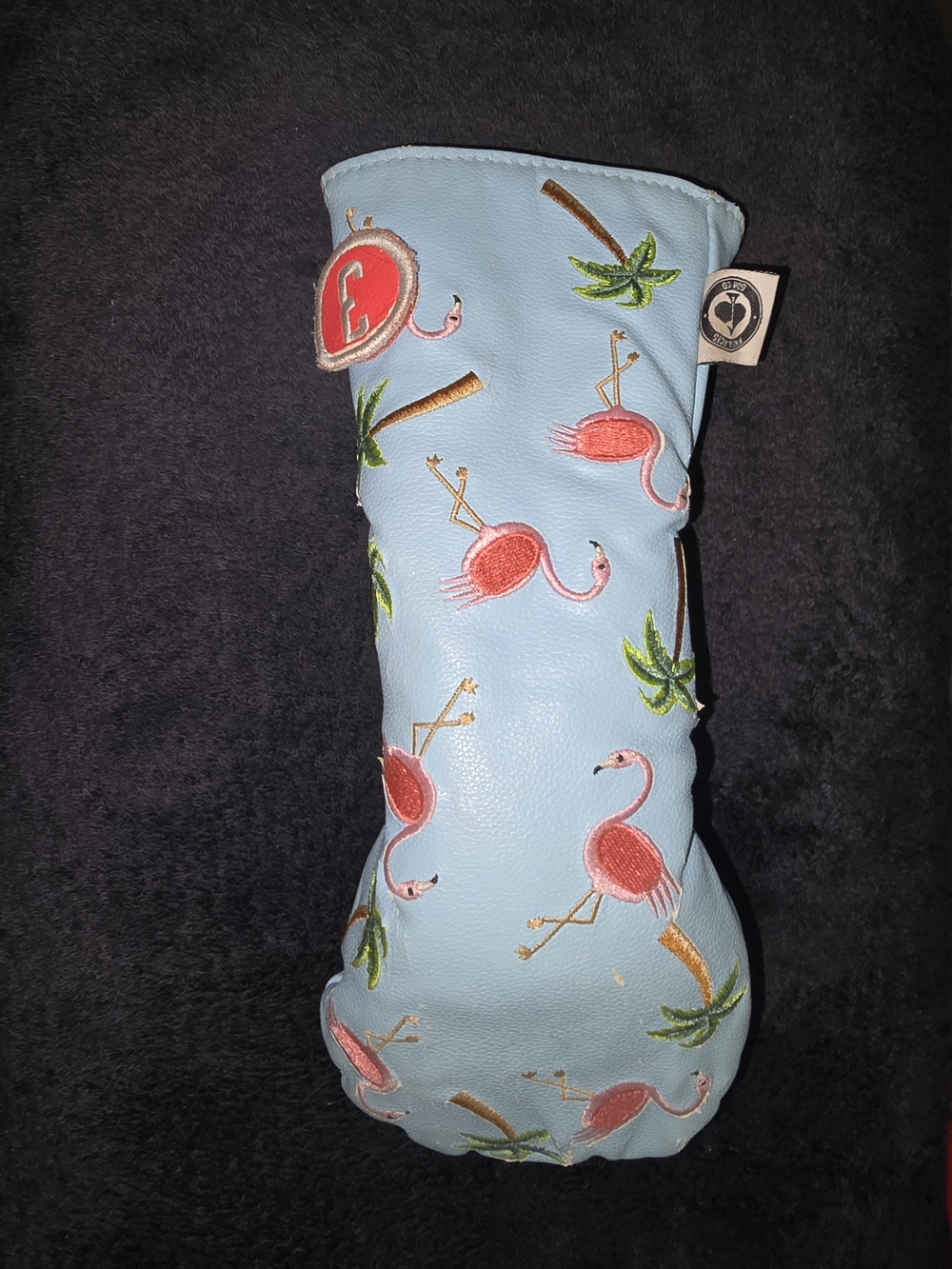 Pins & Aces Light Blue Flamingo Embroidered Headcover